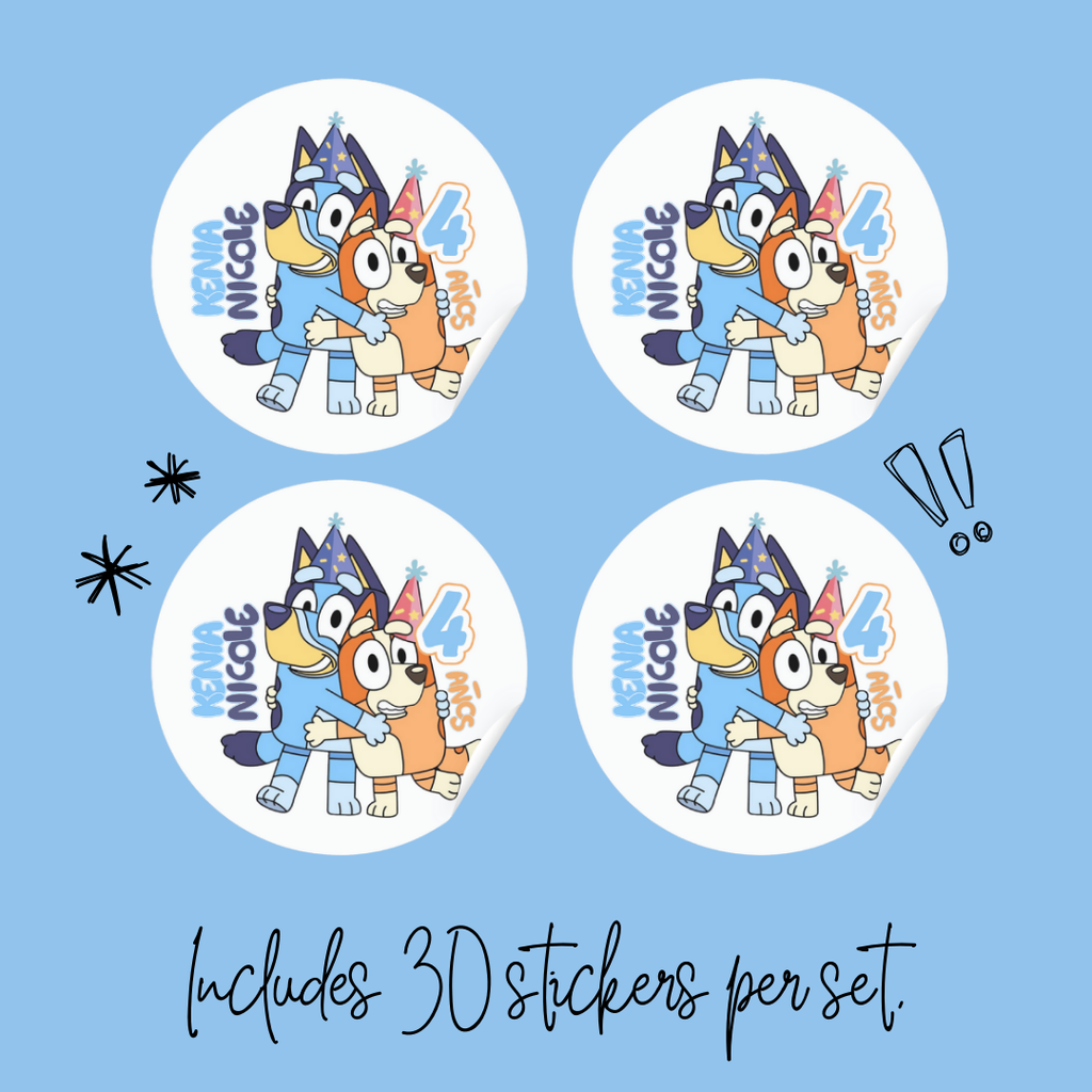 Birthday Stickers – Custom Name & Age – 2” Round or Die-Cut (30 pcs)