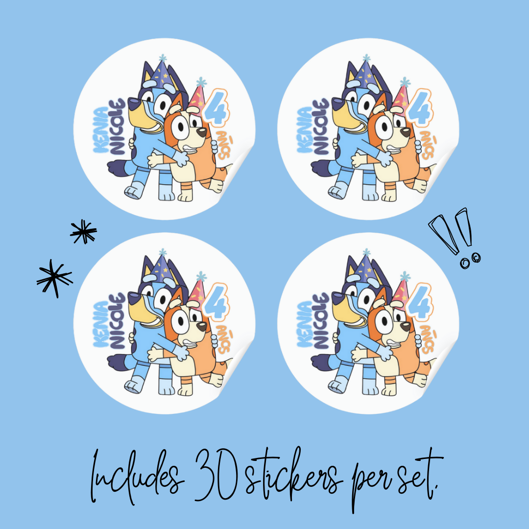 Birthday Stickers – Custom Name & Age – 2” Round or Die-Cut (30 pcs)