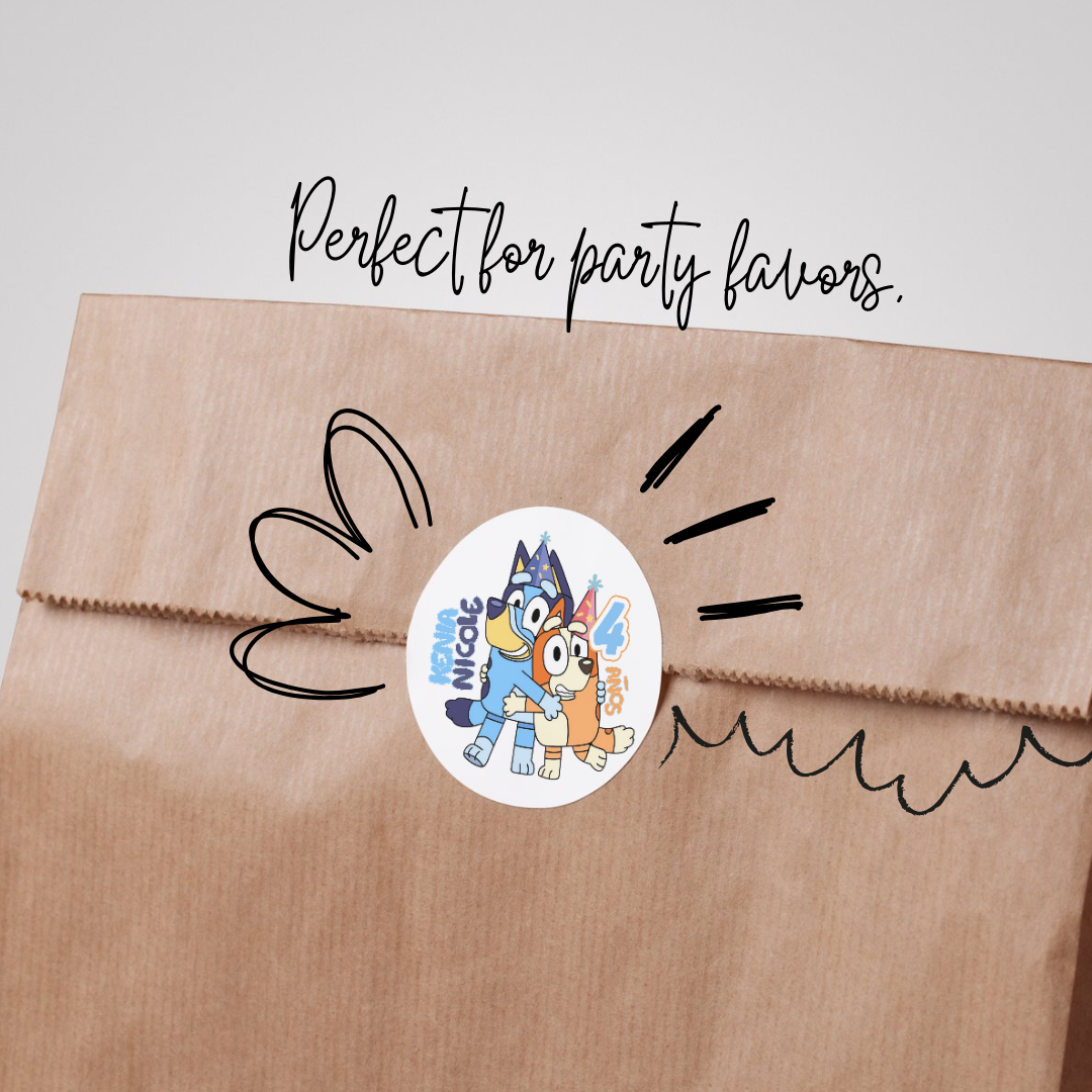 Birthday Stickers – Custom Name & Age – 2” Round or Die-Cut (30 pcs)