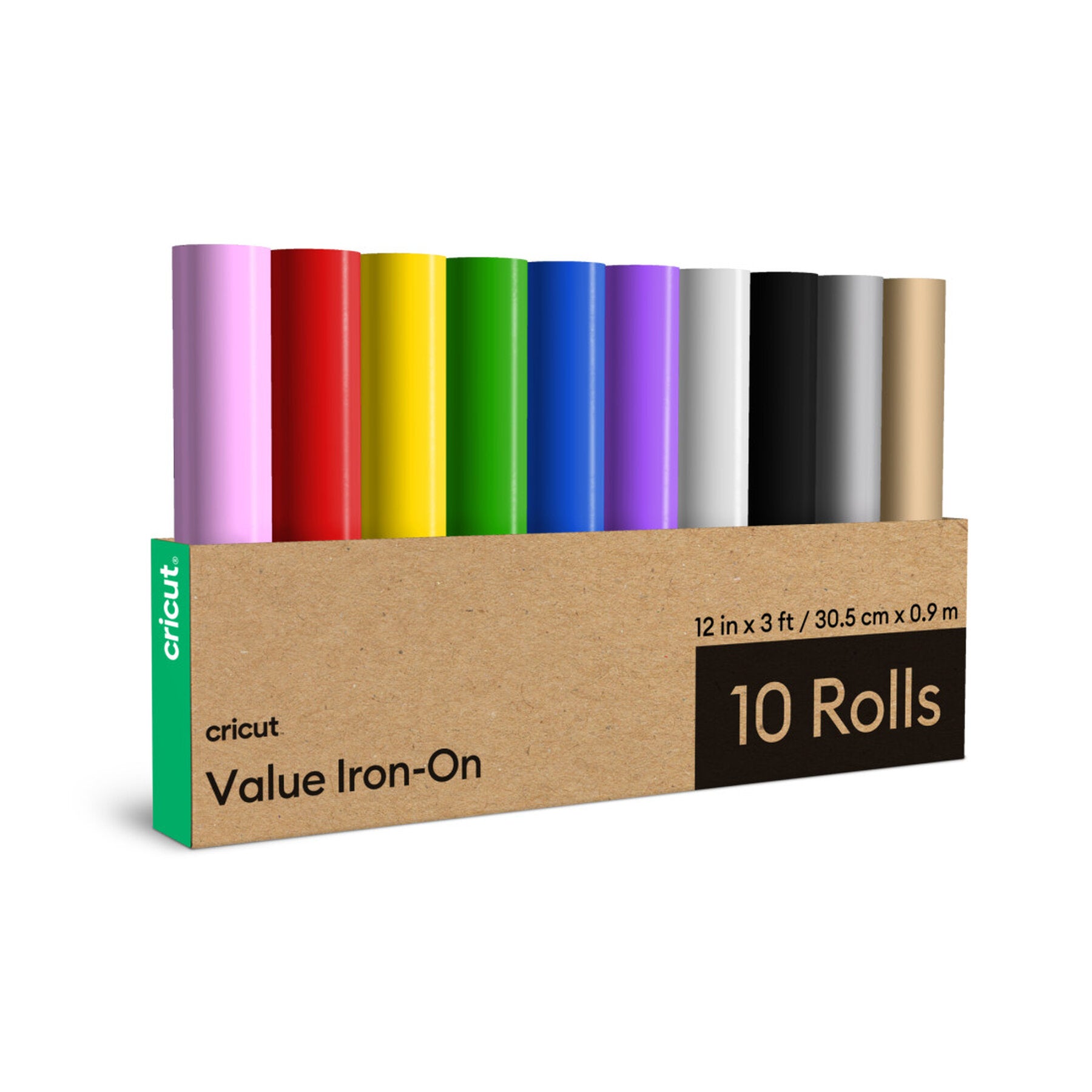 Cricut® Value Iron-On – Rainbow Sampler (10 Rolls, 12" x 3 ft)