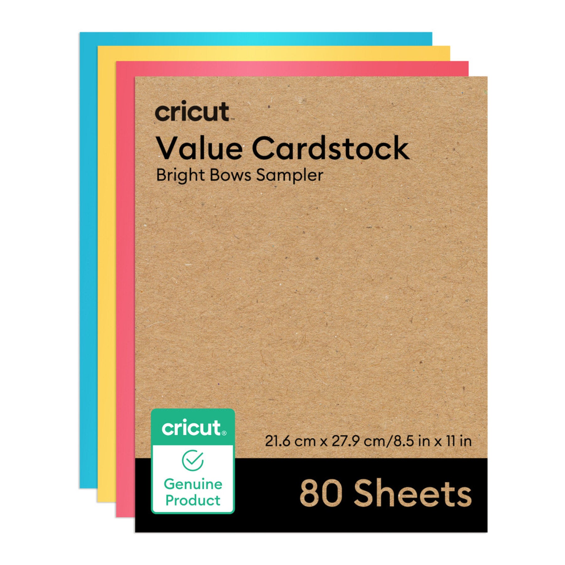Cricut Value Cardstock – Bright Bows Sampler (80 Sheets, 8.5” x 11”)