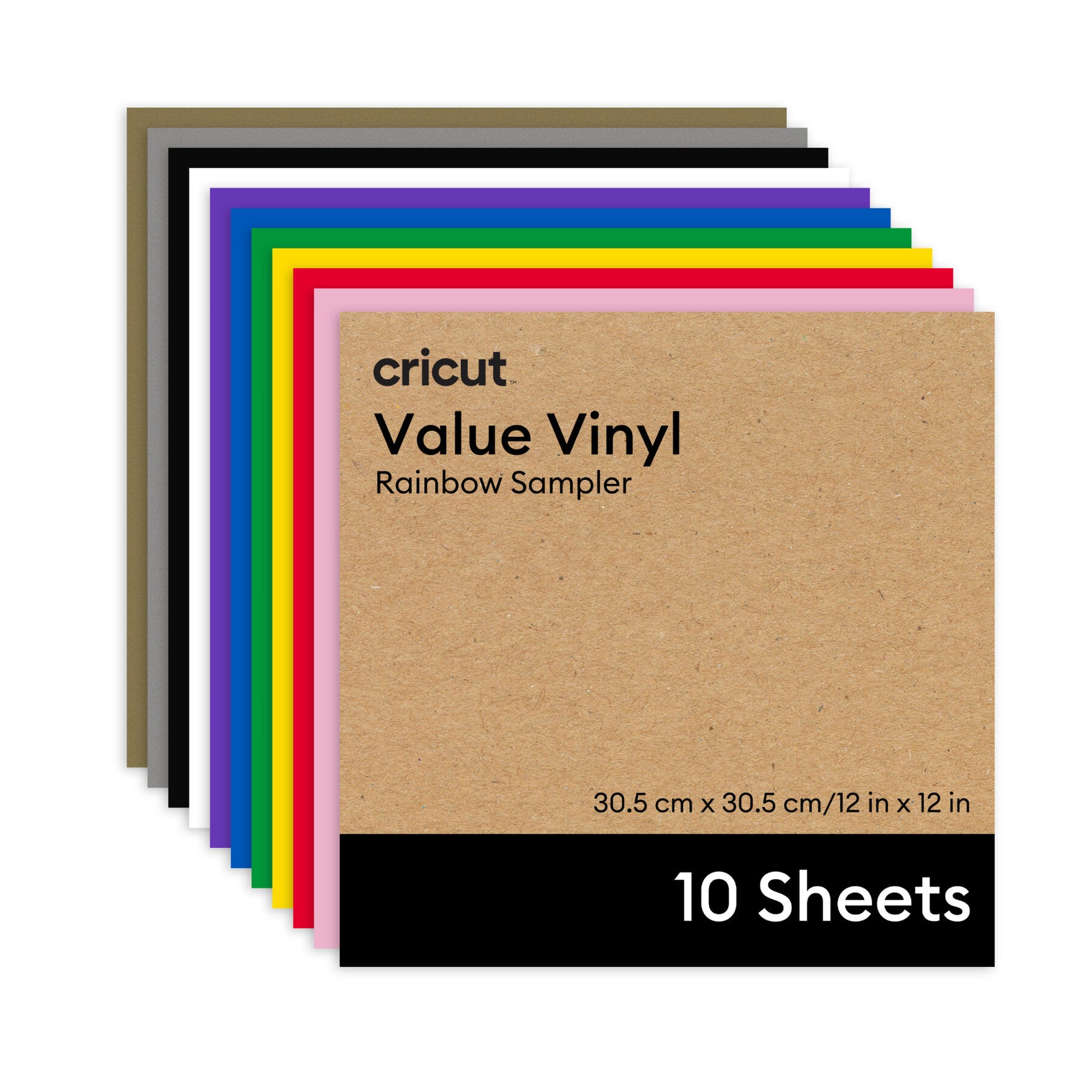Cricut® Value Vinyl – Rainbow Sampler (10 Sheets, 12" x 12")
