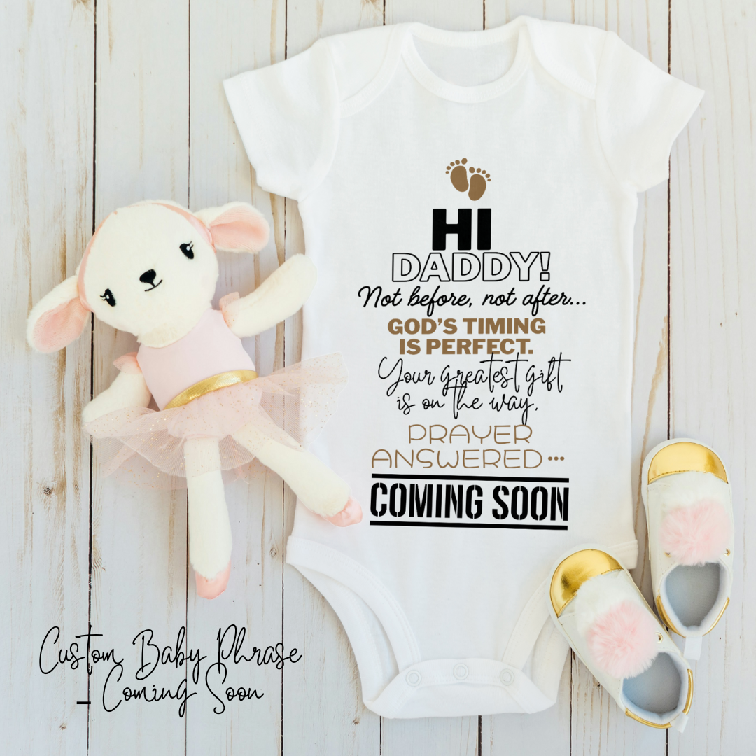 Personalized Baby Bodysuit – Monogram or Custom Phrase.
