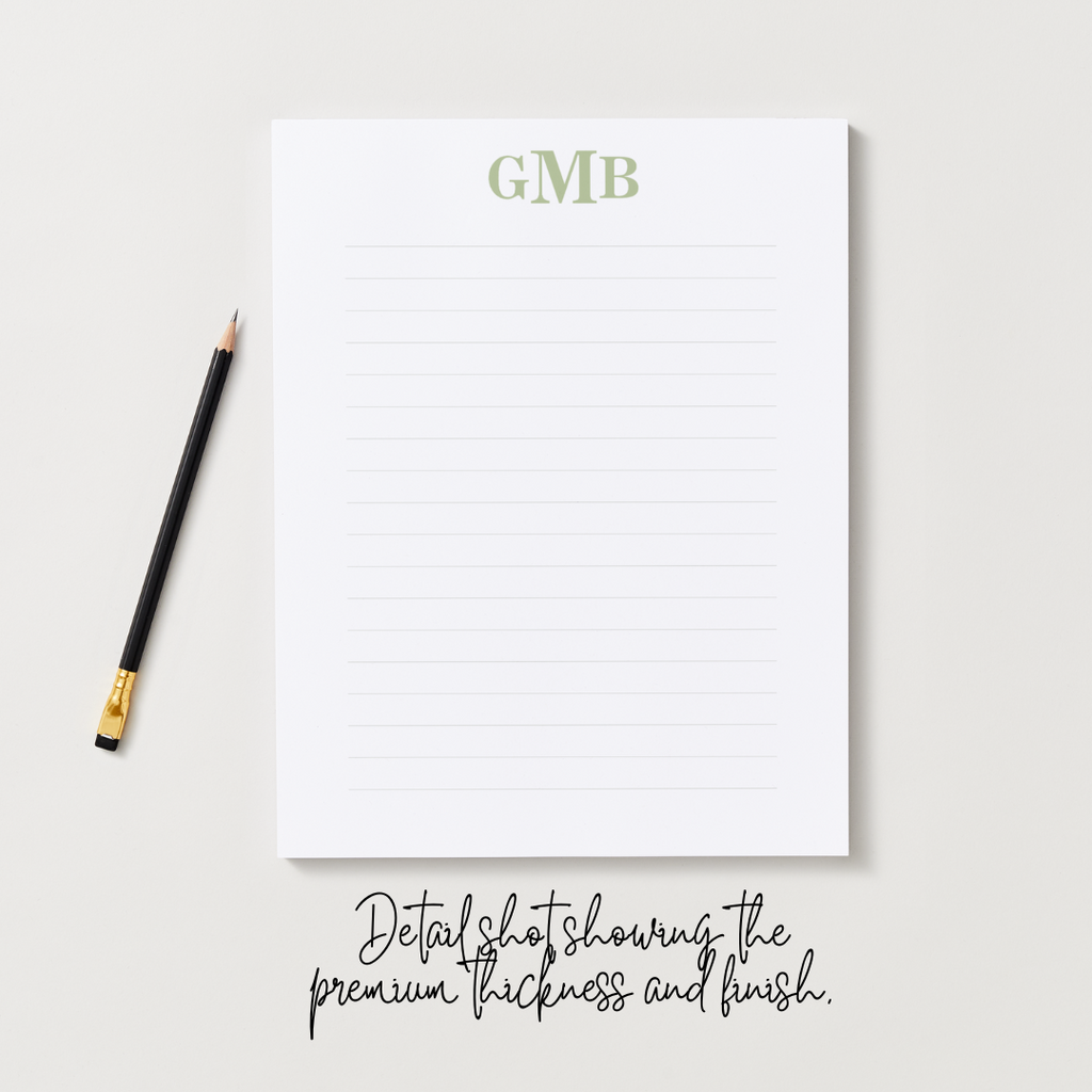 Custom Initials / Monogram Notepad.