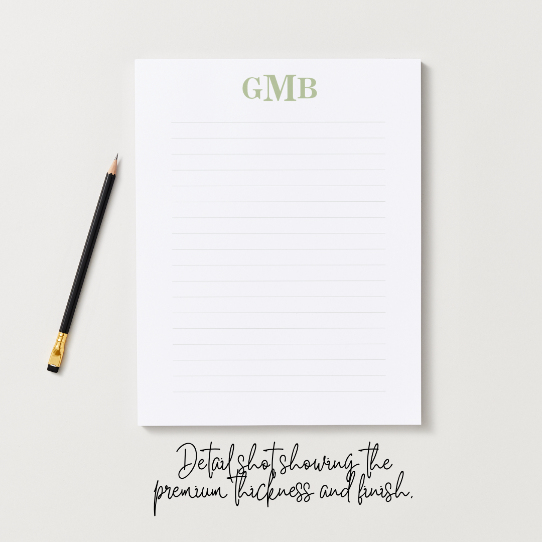 Custom Initials / Monogram Notepad.