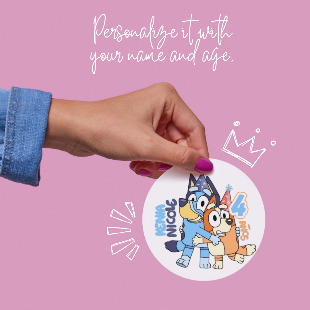 Birthday Stickers – Custom Name & Age – 2” Round or Die-Cut (30 pcs)