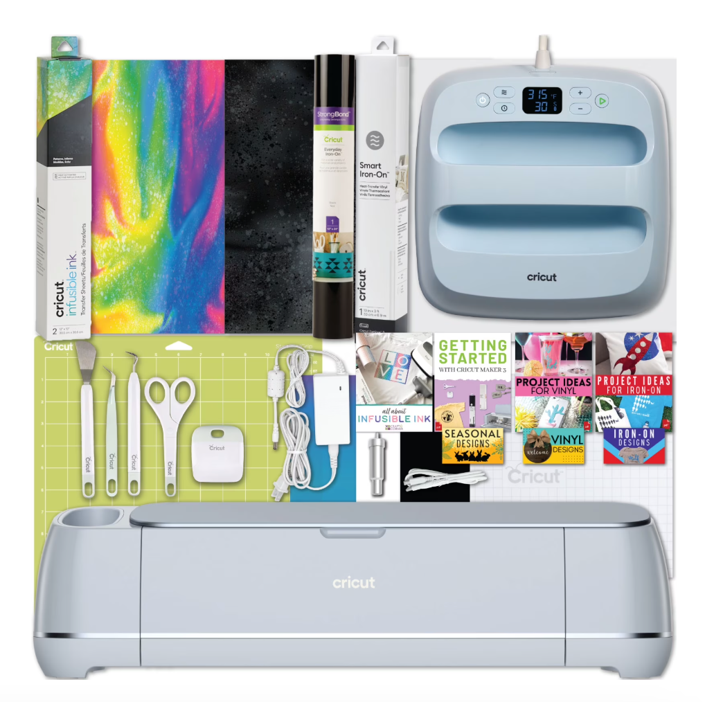 Cricut Maker 3 & EasyPress 3 Bundle – Cutting Machine + Heat Press with Tools & HTV
