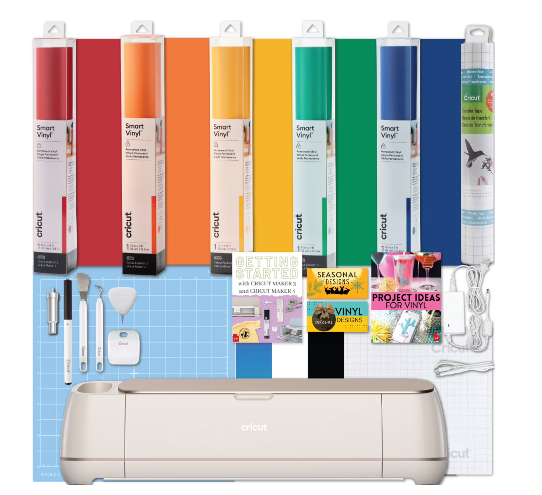 Cricut Maker 4 Smart Cutting Machine Bundle with Rainbow Smart Vinyl