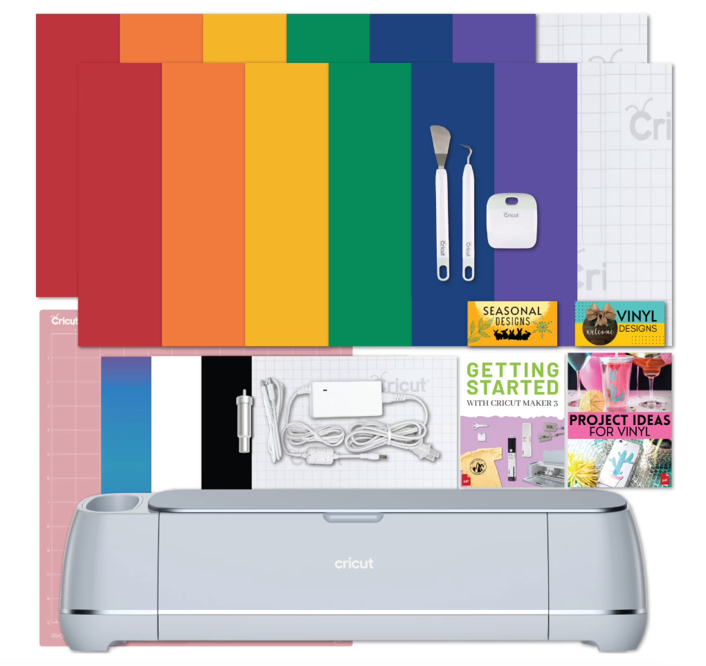Cricut Maker 3 Smart Cutting Machine Bundle with Tools & Rainbow Vinyl