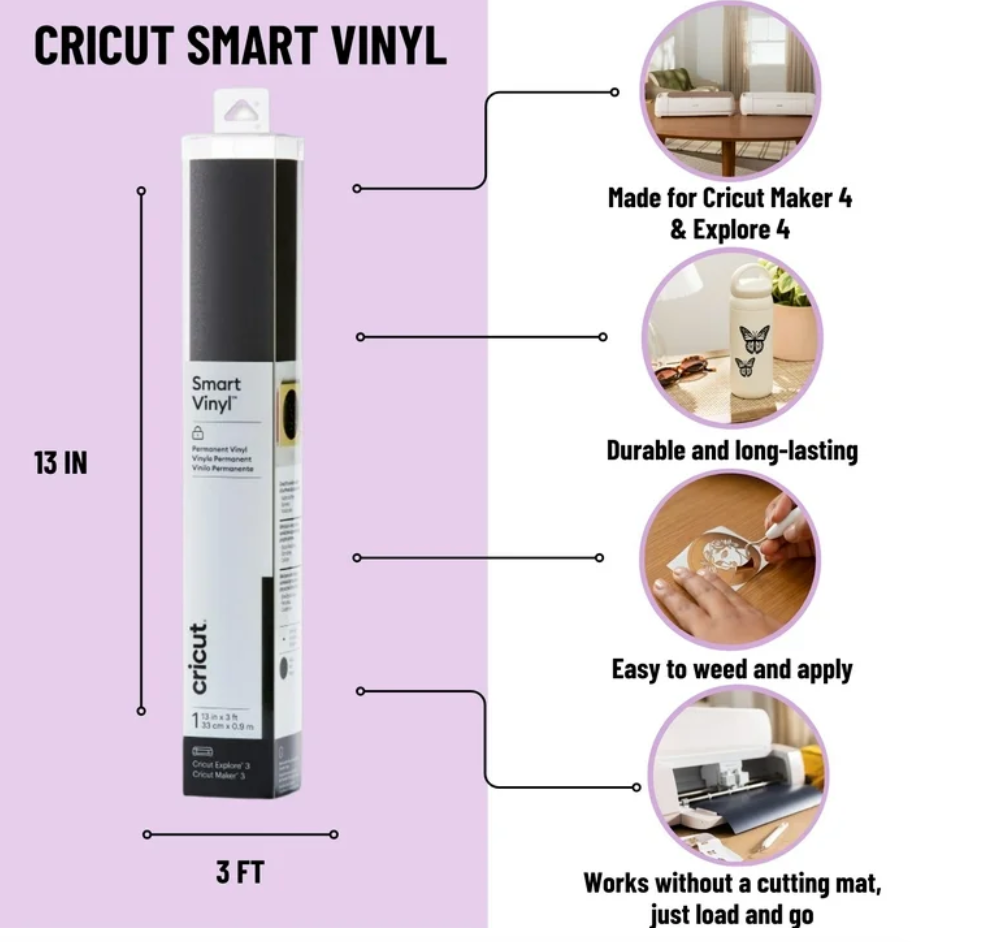 Cricut Maker 4 Smart Cutting Machine Bundle with Rainbow Smart Vinyl
