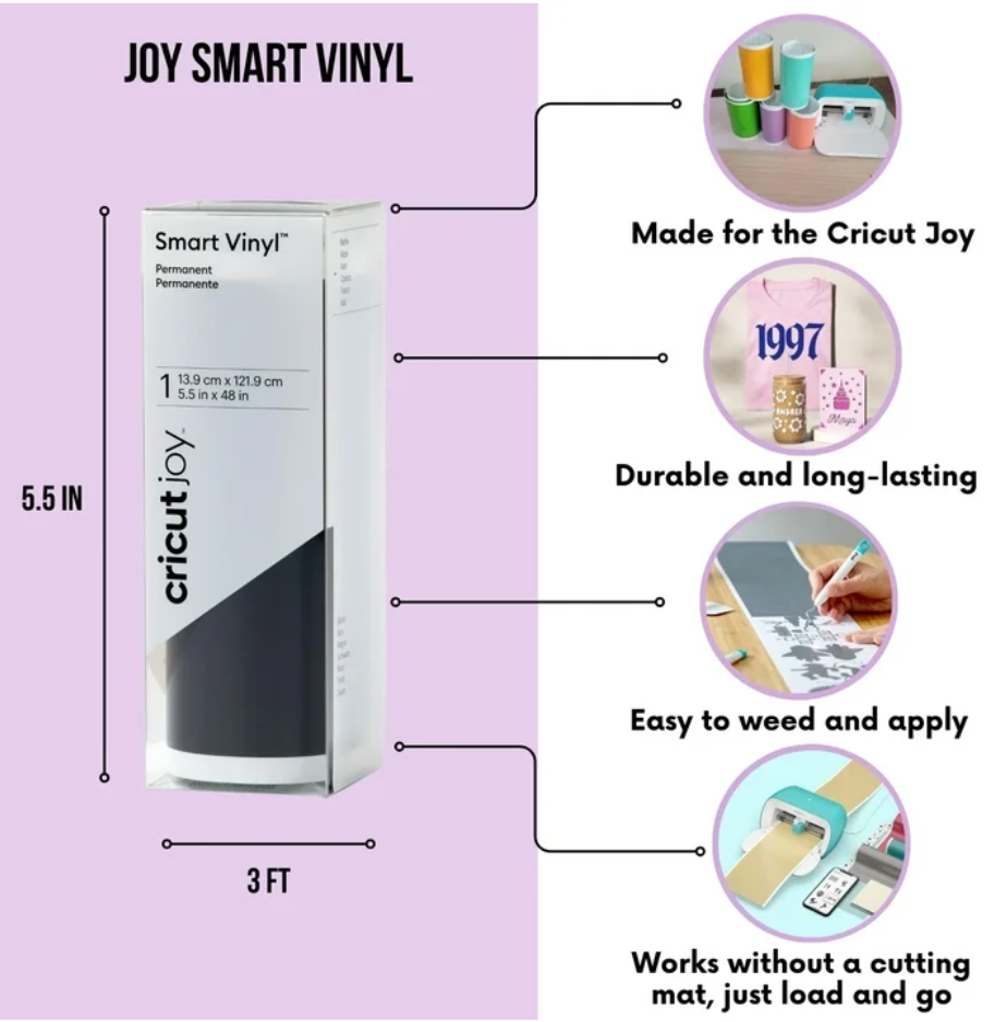 Cricut Joy Smart Machine Bundle with Tools, Vinyl & Cards – Beginner DIY Kit
