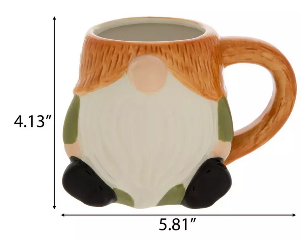 Green Gnome Ceramic Mug – 18oz Whimsical Fall & Holiday Drinkware