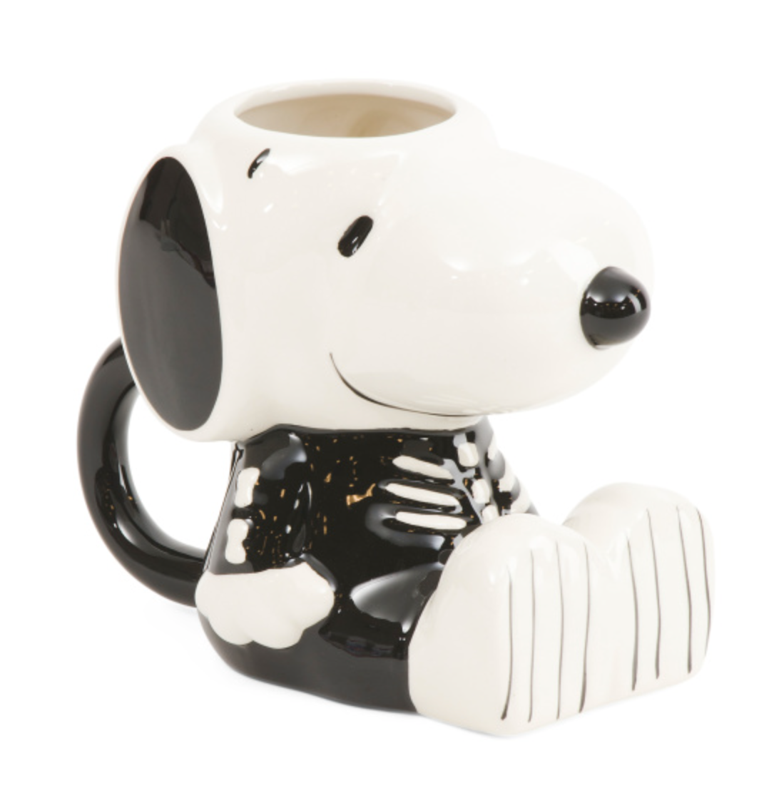Snoopy Skeleton Mug – Hand-Painted Ceramic Halloween Cup