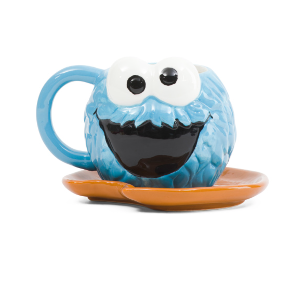 Cookie Monster Cookie Mug & Snack Plate – 5x5 Ceramic Set