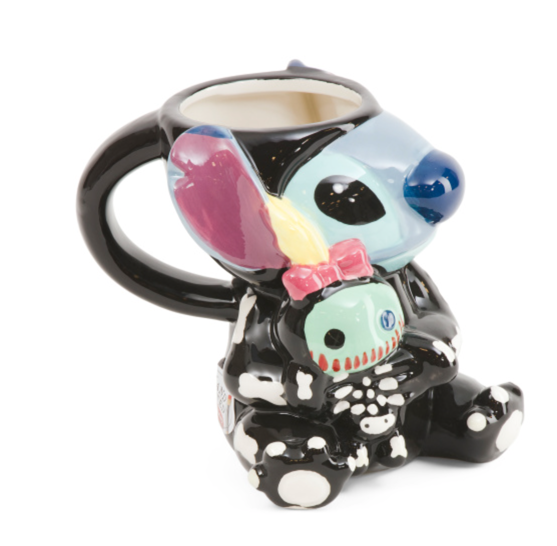 Stitch Skeleton Figural Mug – Handpainted Ceramic 16oz