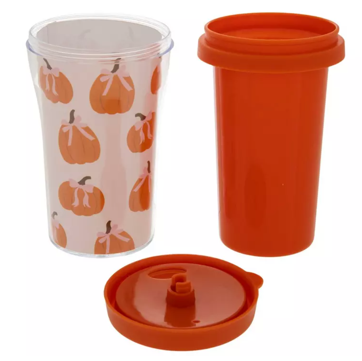 Pumpkin With Bows Cup With Lid – 8oz Fall Travel Cup