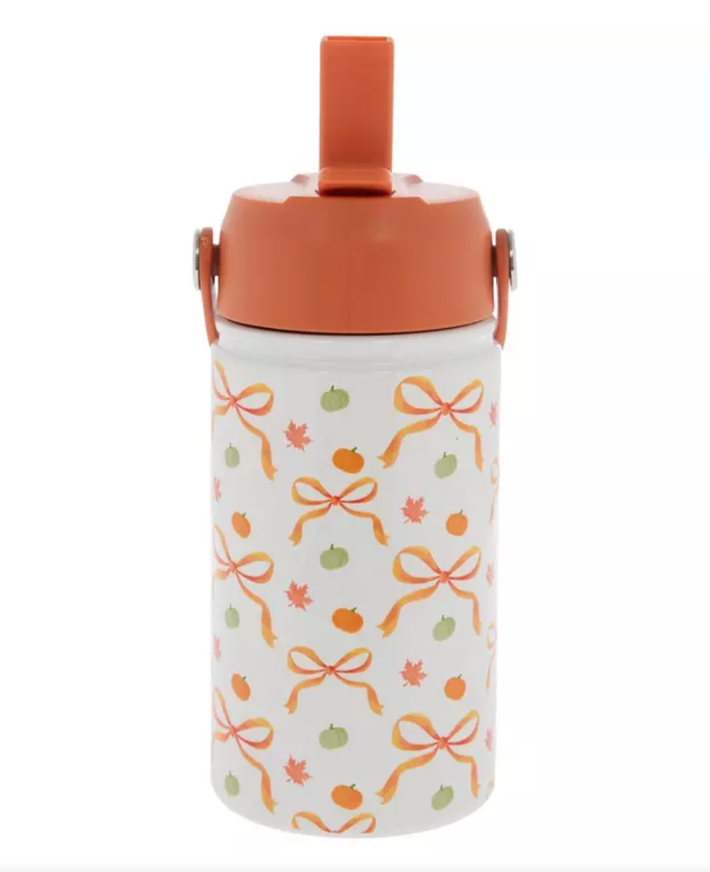 Pumpkins & Bows Stainless Steel Water Bottle – 11oz Kids Fall Tumbler