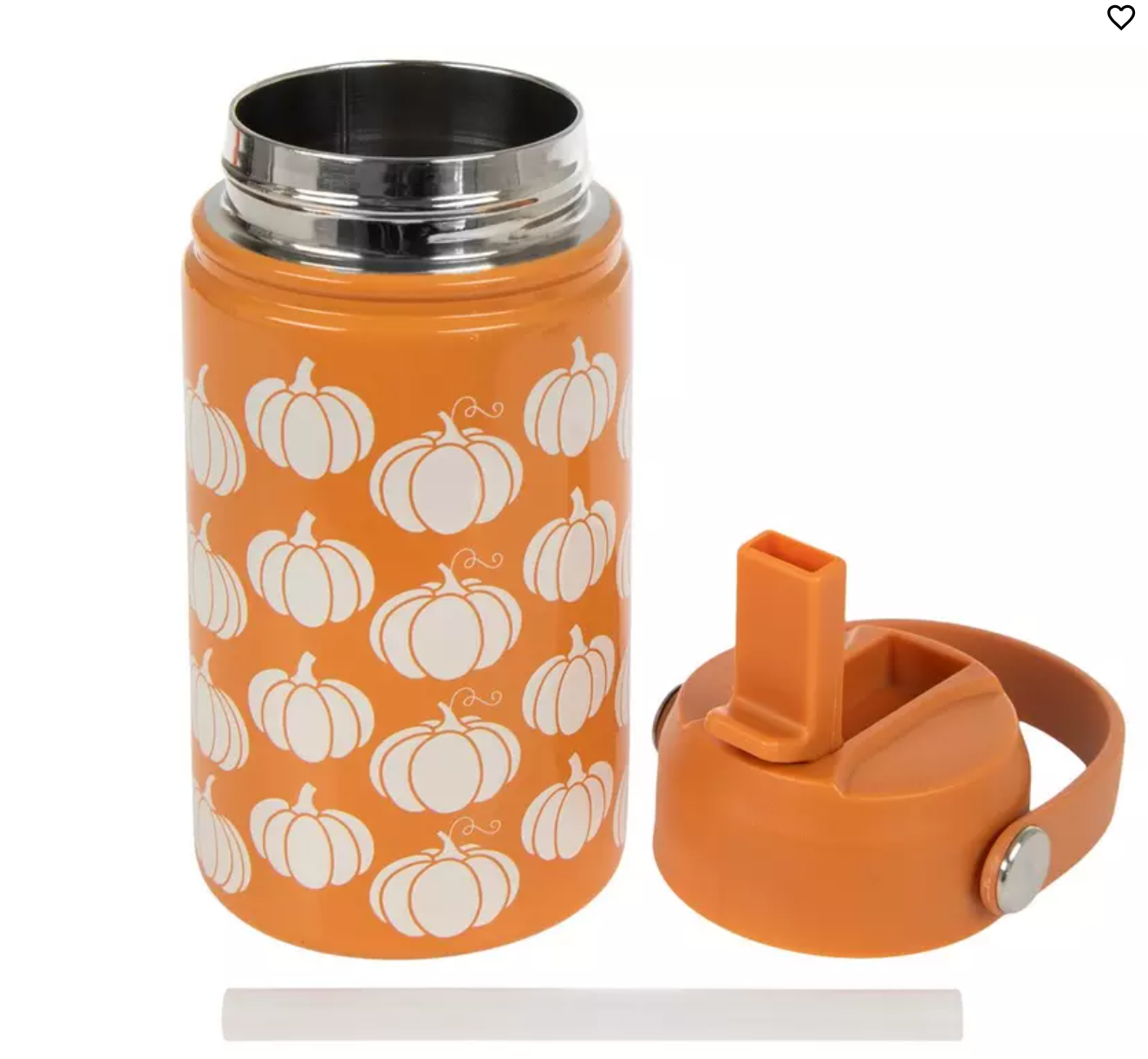 Orange & White Pumpkins Stainless Steel Water Bottle – 11oz Fall Tumbler
