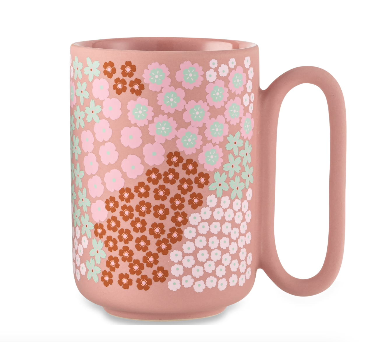 Bloom Daily Pink Floral Mug 19.6 oz + 7.25” x 5” Wooden Sign – Gift Set