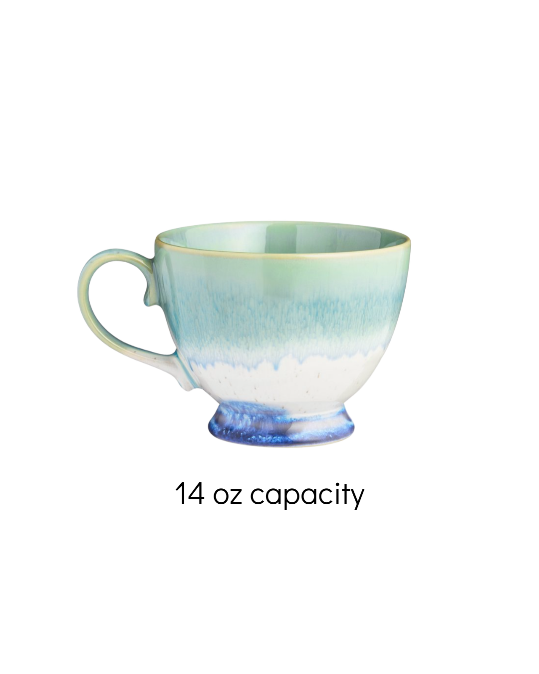 Blue-Green Gradient Coffee Cup + 7.25” x 5” Decorative Wood Sign Set