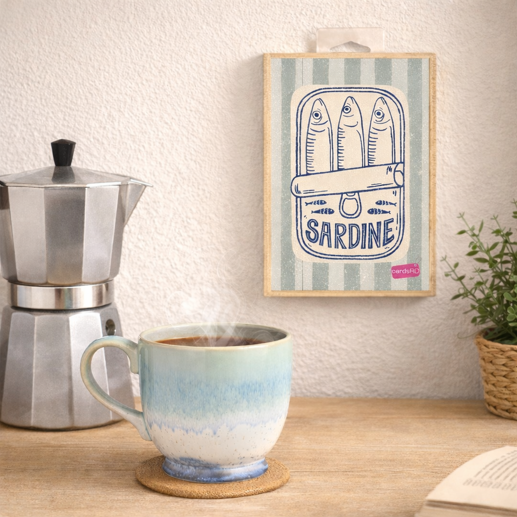 Blue-Green Gradient Coffee Cup + 7.25” x 5” Decorative Wood Sign Set