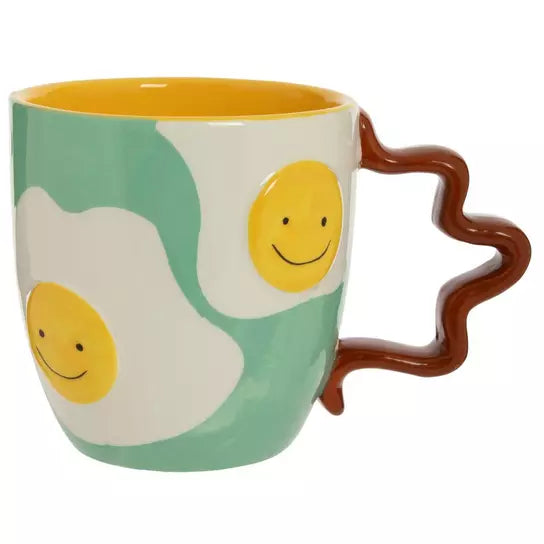 Fried Eggs & Bacon Ceramic Mug – Fun Breakfast Coffee Cup (18oz)
