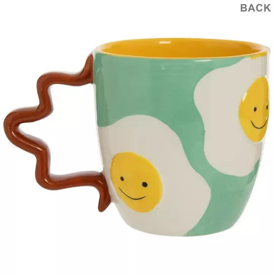 Fried Eggs & Bacon Ceramic Mug – Fun Breakfast Coffee Cup (18oz)