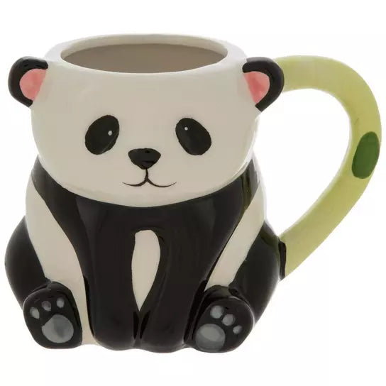 Panda Ceramic Mug – Cute Animal Coffee Cup with Bamboo Handle (18oz)