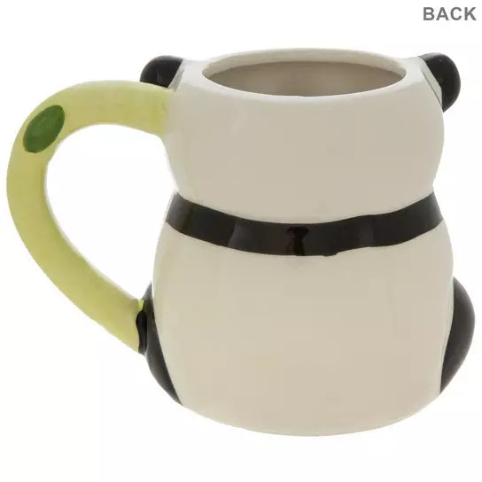 Panda Ceramic Mug – Cute Animal Coffee Cup with Bamboo Handle (18oz)