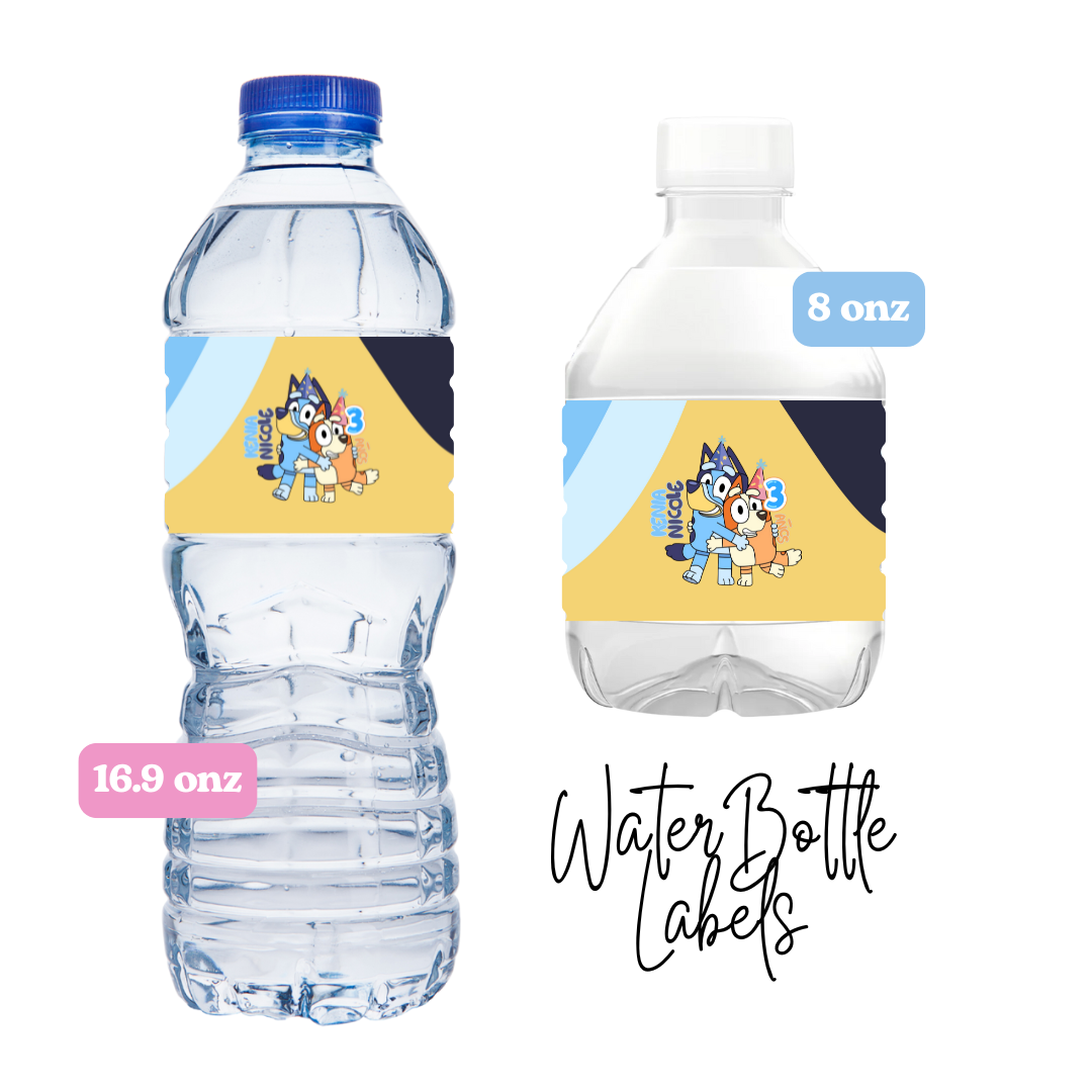 Custom Bottle Labels – Personalized Waterproof Stickers for 16.9 oz & 8 oz Bottles.