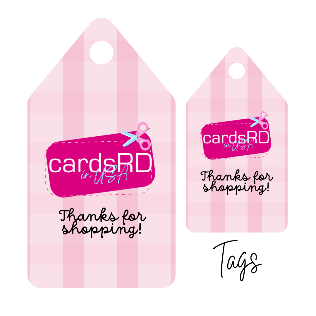 Party Tags – Custom Favor Tags with Ribbon (2 Sizes, 3D or Flat).