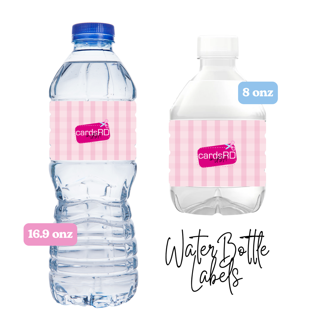 Custom Bottle Labels – Personalized Waterproof Stickers for 16.9 oz & 8 oz Bottles.