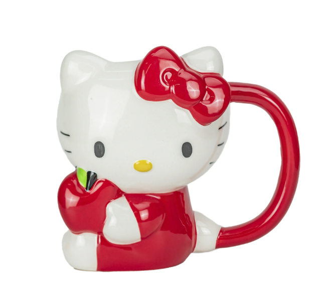 Cute Kitty Sculpted Ceramic Mug – Hand Painted