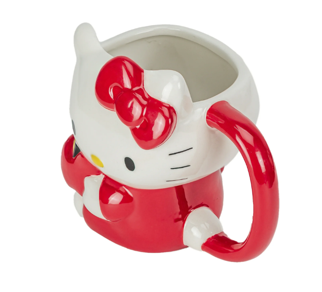 Cute Kitty Sculpted Ceramic Mug – Hand Painted