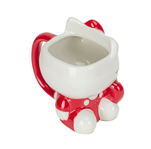 Cute Kitty Sculpted Ceramic Mug – Hand Painted