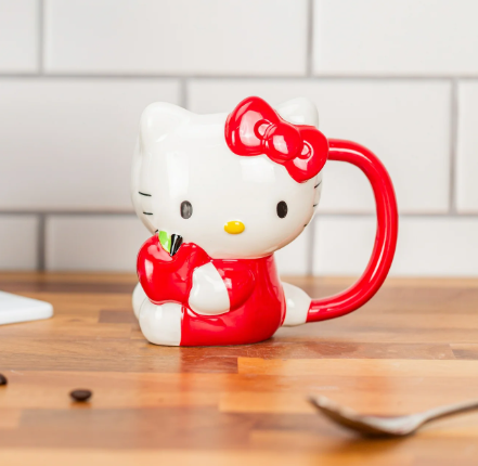 Cute Kitty Sculpted Ceramic Mug – Hand Painted