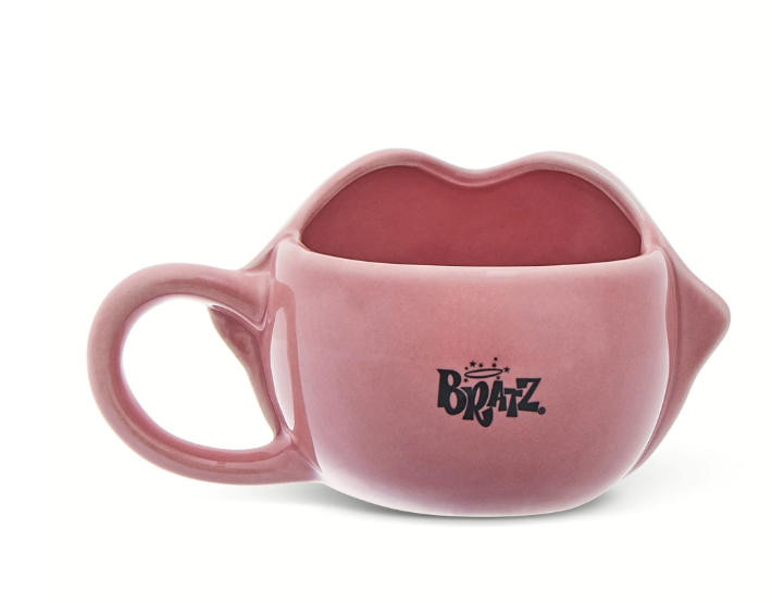 Pink Lips Sculpted Ceramic Mug – Pearl Finish, 11.8 oz