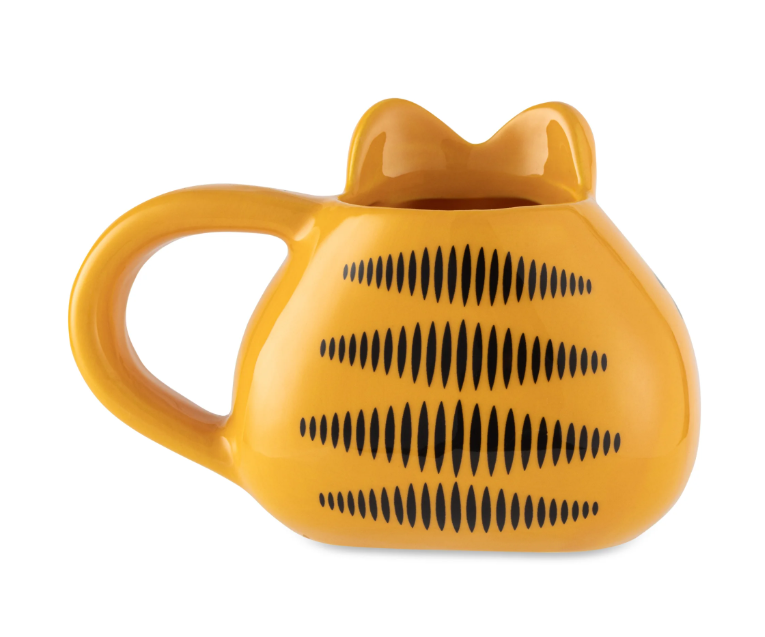Orange Cat Sculpted Ceramic Mug – 16 oz