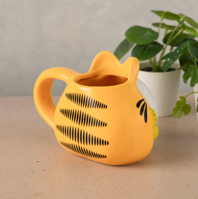 Orange Cat Sculpted Ceramic Mug – 16 oz