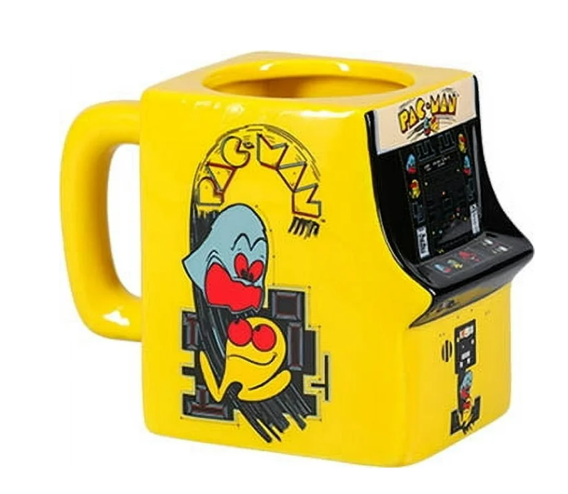Retro Arcade Game Sculpted Ceramic Mug – 12 oz