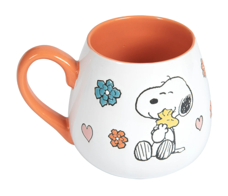 Orange Belly-Shaped Ceramic Mug – 20 oz, Speckled Design