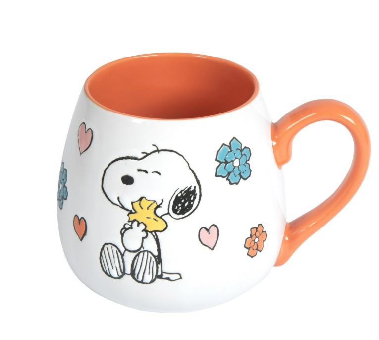 Orange Belly-Shaped Ceramic Mug – 20 oz, Speckled Design