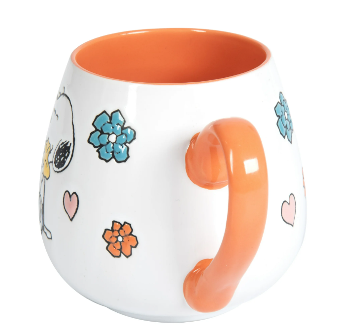 Orange Belly-Shaped Ceramic Mug – 20 oz, Speckled Design
