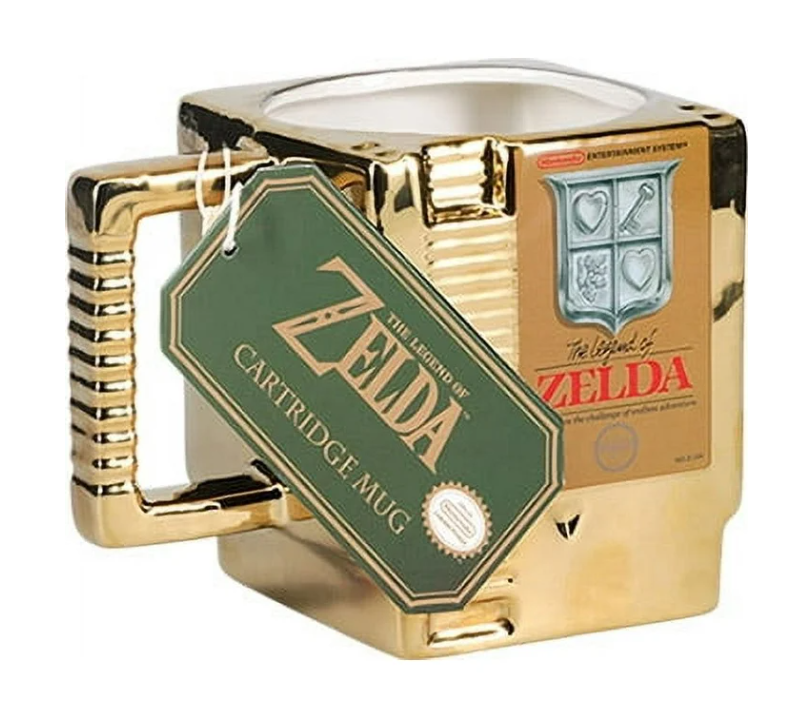Retro Gold Cartridge Ceramic Mug – Oversized Gaming Coffee Cup