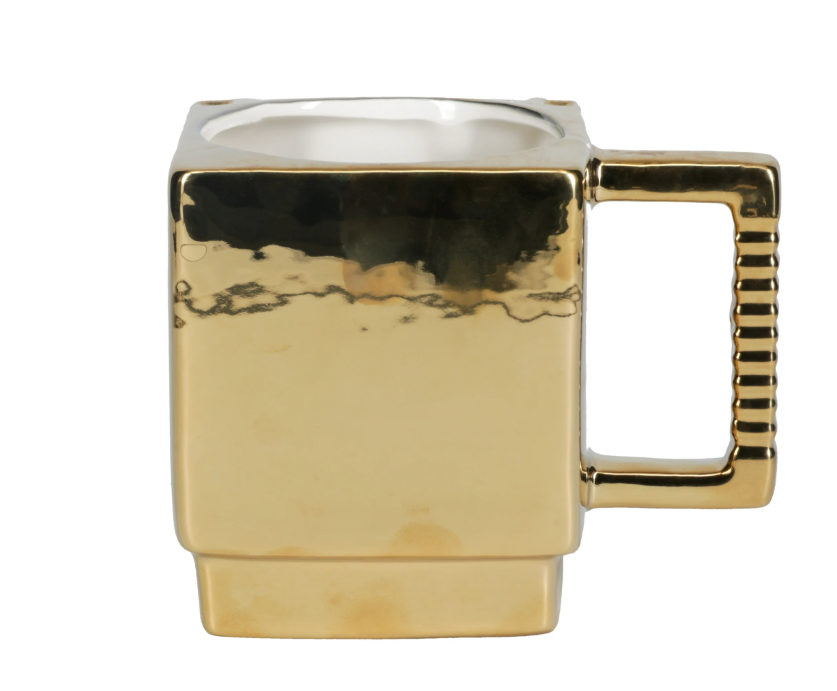 Retro Gold Cartridge Ceramic Mug – Oversized Gaming Coffee Cup