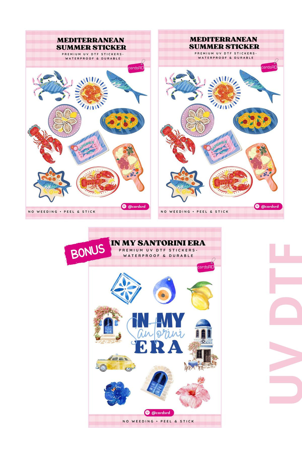Mediterranean Summer Aesthetic Sticker Pack ✨ (3 Sheets + Santorini Bonus)