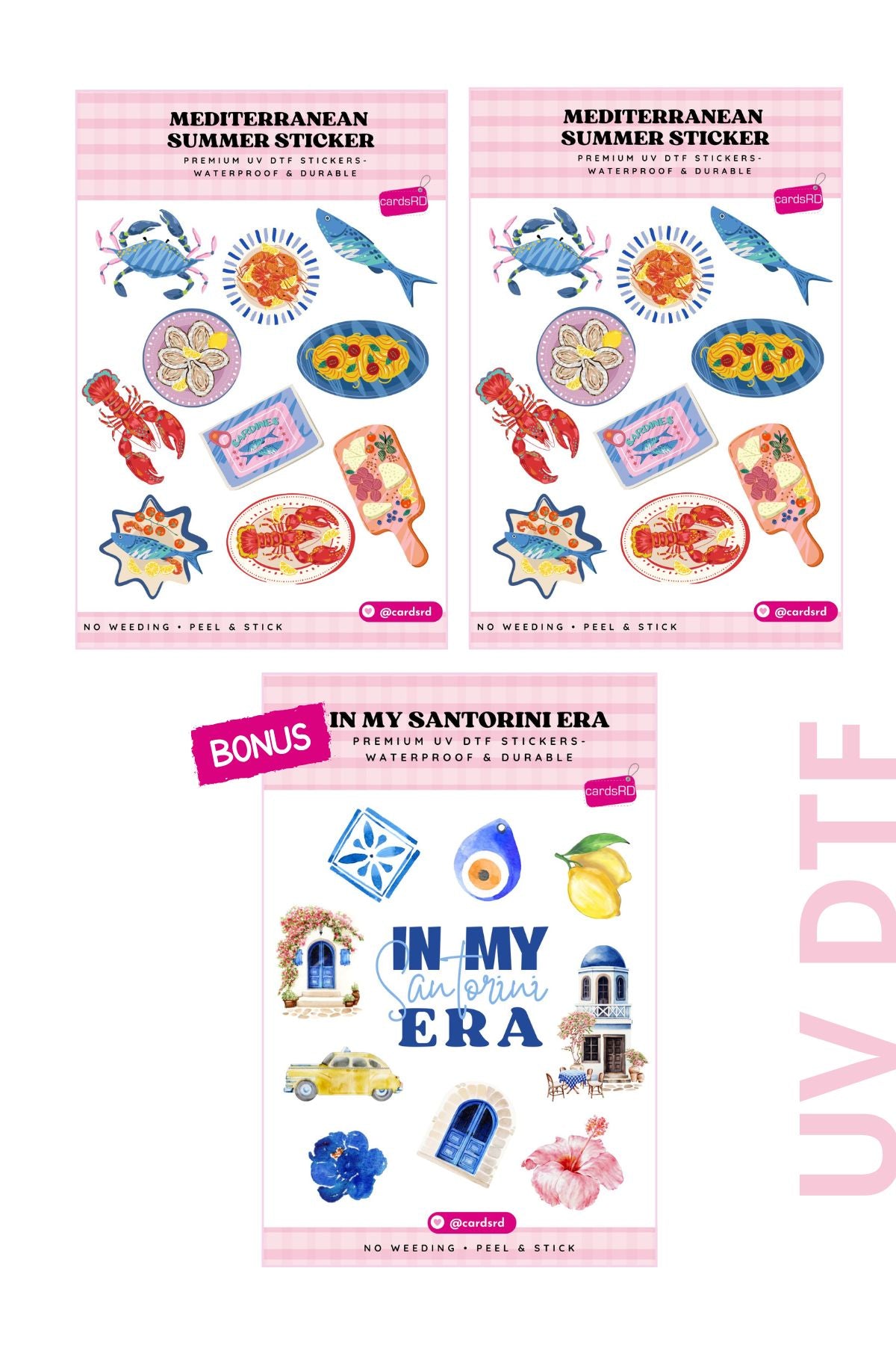 Mediterranean Summer Aesthetic Sticker Pack ✨ (3 Sheets + Santorini Bonus)