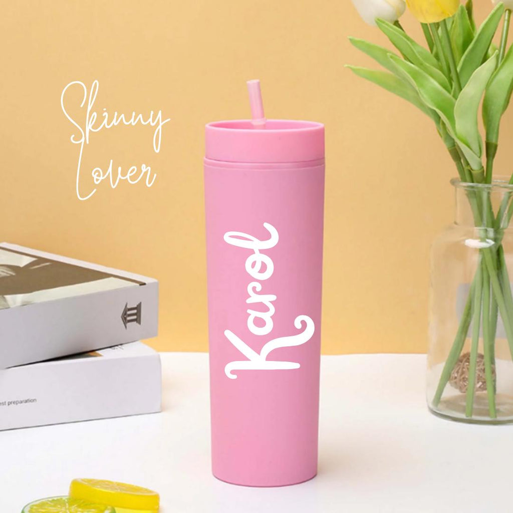 Custom Skinny Tumbler – 16oz with Straw | Personalized Name