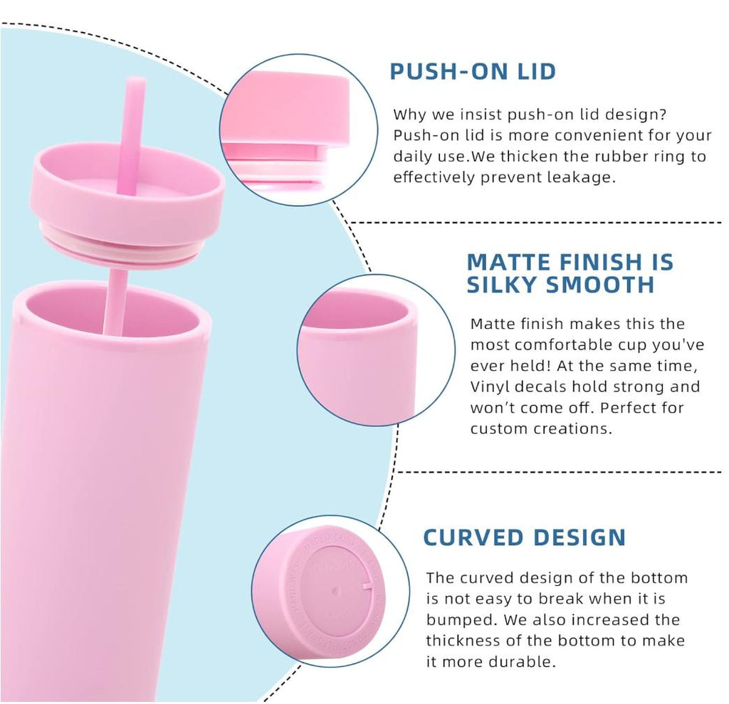 Custom Skinny Tumbler – 16oz with Straw | Personalized Name