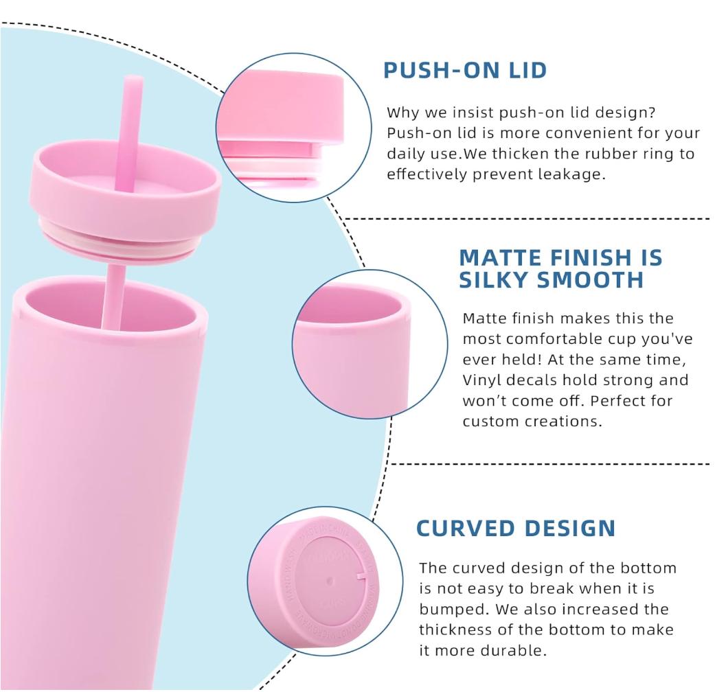 Custom Skinny Tumbler – 16oz with Straw | Personalized Name